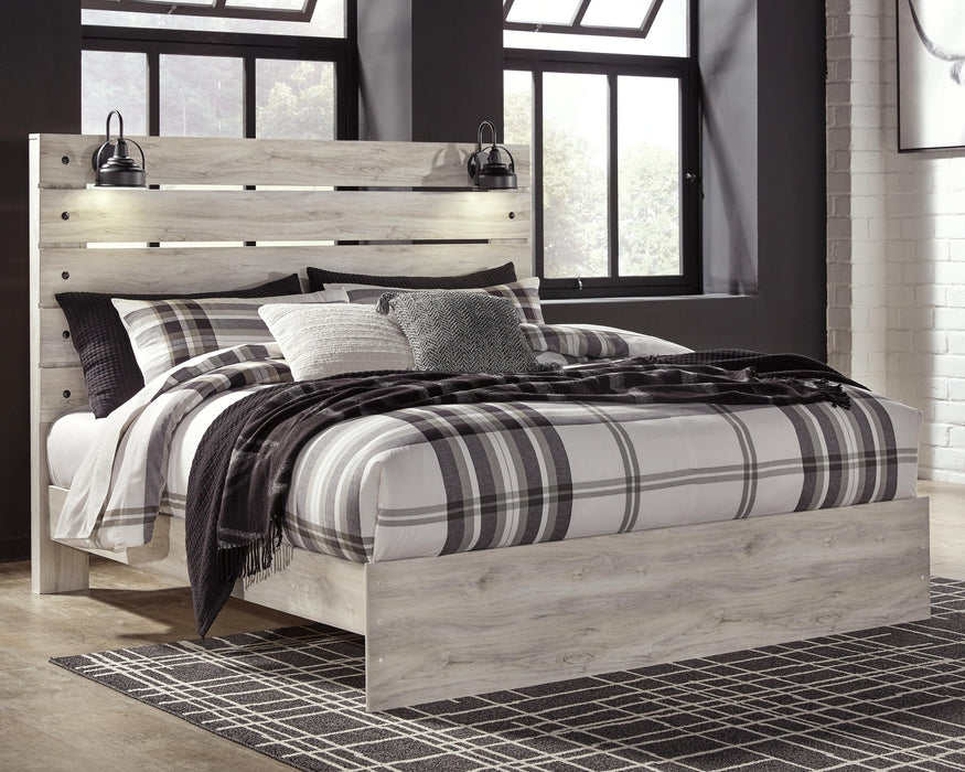 Cambeck Full Panel Bed with Mirrored Dresser