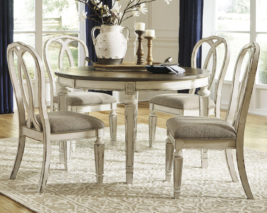 Realyn Dining Table and 4 Chairs