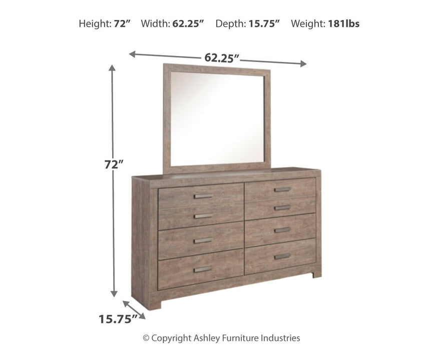 Culverbach Full Panel Bed with Mirrored Dresser