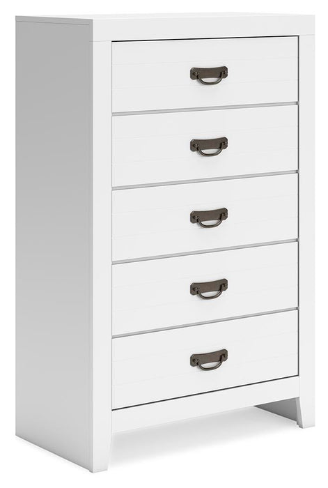 Binterglen Twin Panel Bed, Dresser, Mirror, Chest and Nightstand