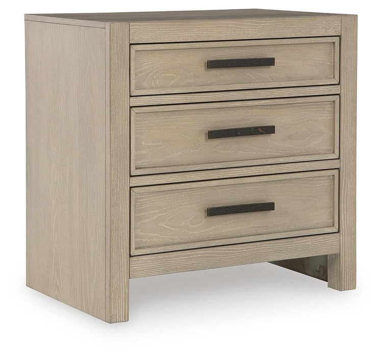 Calmoro King Bookcase Bed with Mirrored Dresser and Nightstand