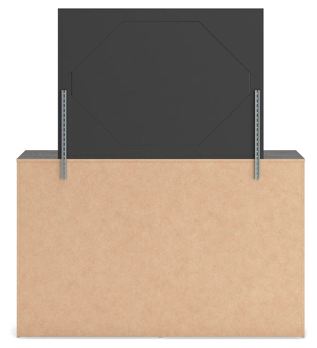 Delmorta Queen Panel Bed, Dresser, Mirror and Nightstand