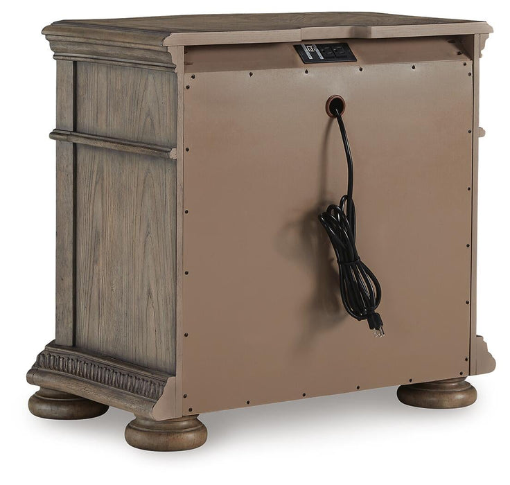 Ardenfield California King Upholstered Sleigh Bed, Dresser, Mirror and Nightstand