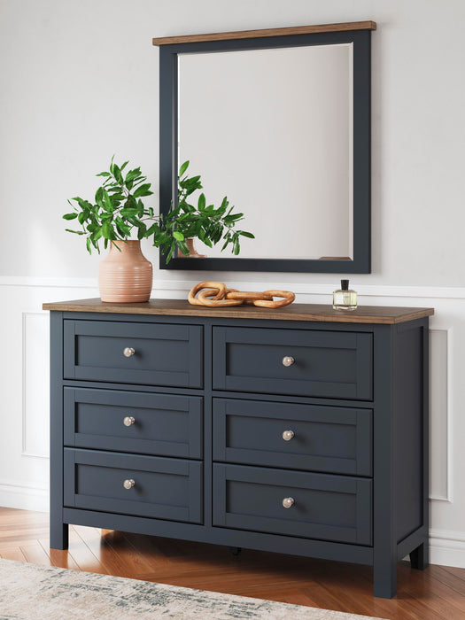 Landocken Full Panel Bed, Dresser and Mirror