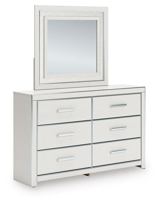 Birmonton King Upholstered Bed, Dresser, Mirror and Nightstand