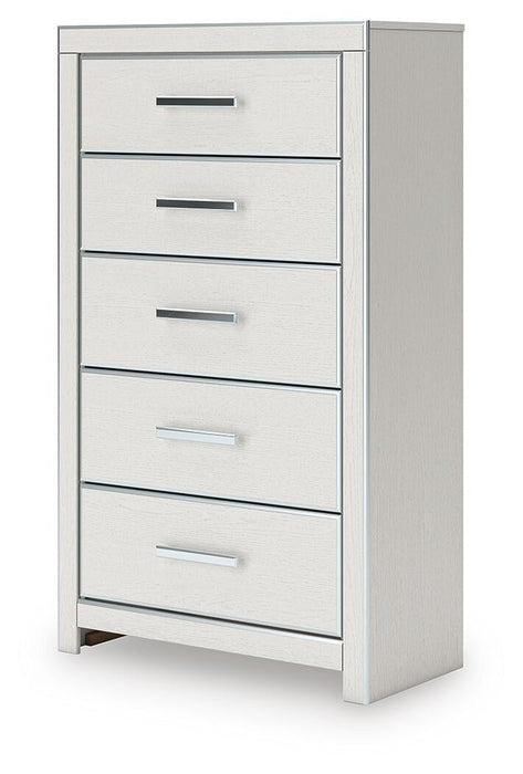 Birmonton California King Upholstered Bed, Dresser, Mirror, Chest and Nightstand