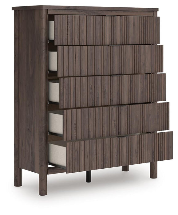 Cadmori Queen Panel Bed, Dresser, Mirror, Chest and Nightstand