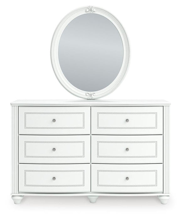 Maylilly Twin Upholstered Panel Storage Bed, Dresser, Mirror and Nightstand