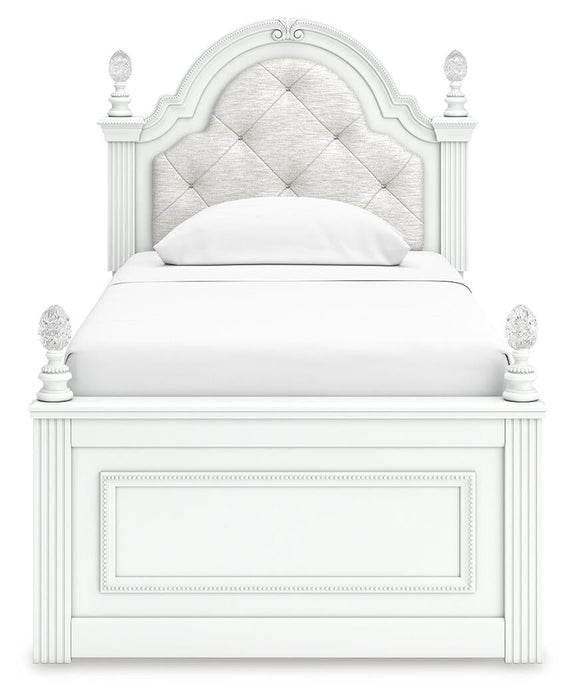 Maylilly Twin Upholstered Panel Storage Bed, Dresser, Mirror and Nightstand
