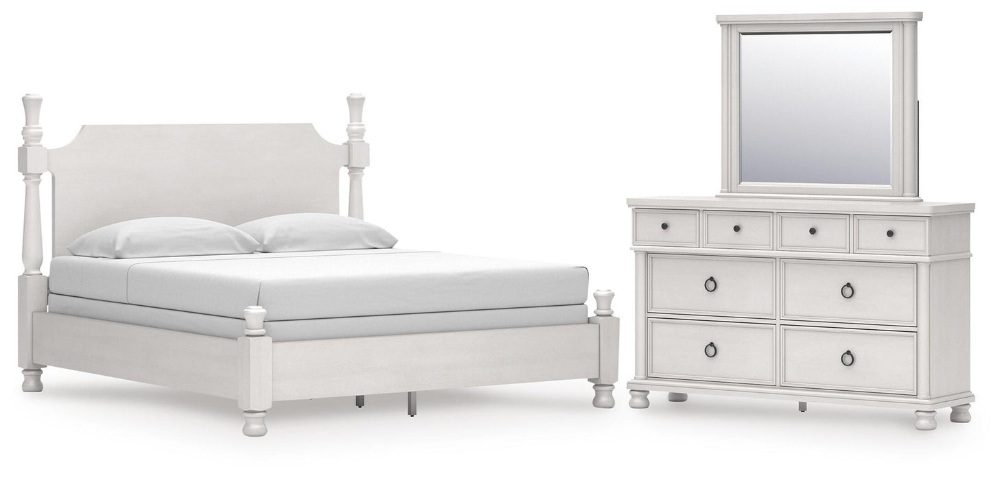 Chadworth California King Poster Bed, Dresser and Mirror